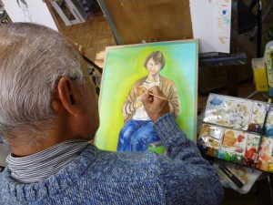 2014年 人物画ゼミの様子。